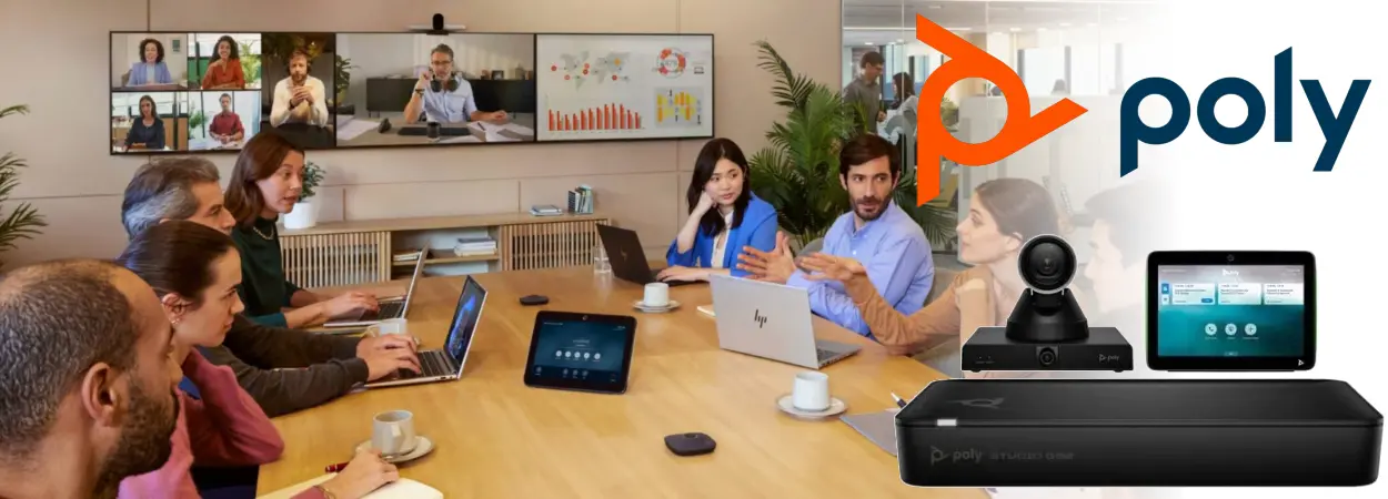 Poly Studio G62 Dubai — modular video conferencing codec, IP ceiling microphones, multi-camera large room system UAE