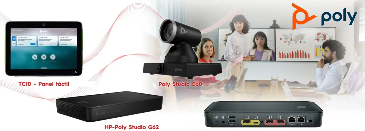 Poly Studio G62 codec rear ports, EagleEye E60 camera, TC10 touch controller — Dubai UAE